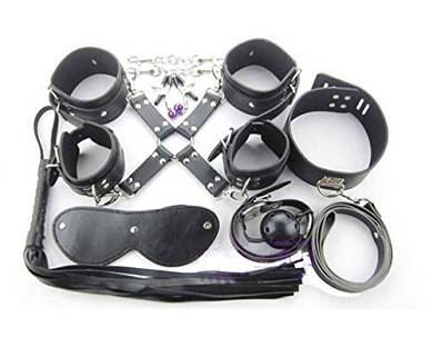 Geile Genuss 8 teilig SM Bondage Set Fesseln Handfesseln Fussfesseln Halsfesseln Augenmask