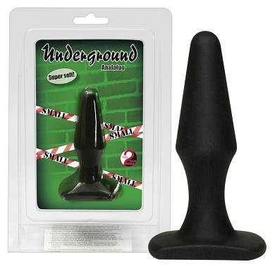 Schwarzer Analplug mit Standfu