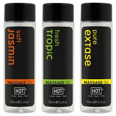 HOT Massagele 3er Set (Soft Jasmin, Fresh Tropic, Pure Extase)