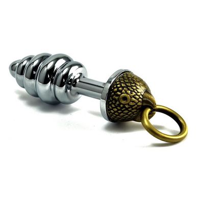  Buttplug Analplug aus poliertem Edelstahl - mit dem Kopf eines Raubvogels und 4 anregende