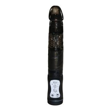 Vibrator mit Perlen und vibrierendem Analstimulator in Schwarz
