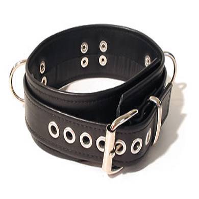 Leder Halsband mit 3 D-Ringen