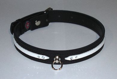 Leder Halsband mit Ring der O zierlich - KIM