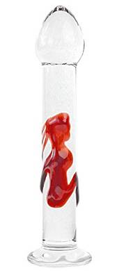 Glasdildo Red Lady 19cm Handarbeit