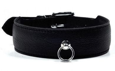 Leder Halsband mit Ring der O - SW