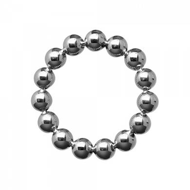 Perlenbesetzter Cockring - S/M - in Silber