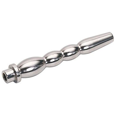 XL Edelstahl Penis-Plug Dilator hohl + Ring Penisplug Prinzenzepter