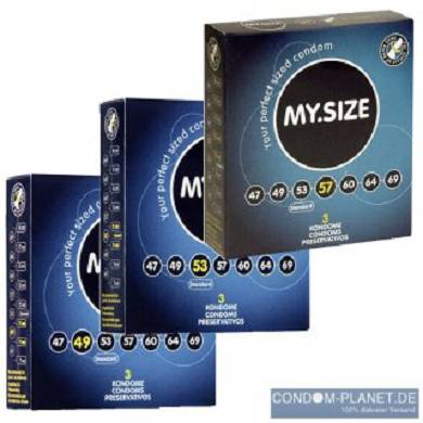 MY.SIZE Kondome 9er Probierpaket (je 3 x 49,53,57 mm)