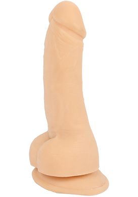 19 x 4 cm Dion Dildo mit Hoden flesh