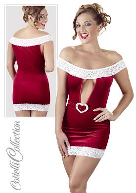 Xmas Kleid Minikleid aus rotem Samt