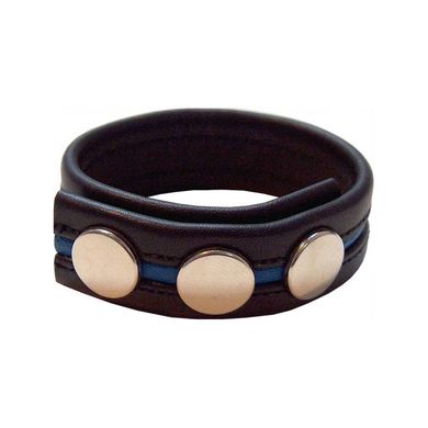 MISTER B Leder Cockband blau