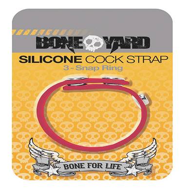 Bone Yard Silicone Cock Strap Red
