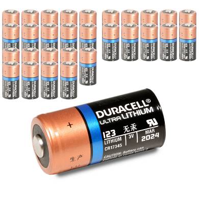 30x Duracell DL123A Batterie - 3V 1550mAh Lithium - CR123A EL123A - 30er Set