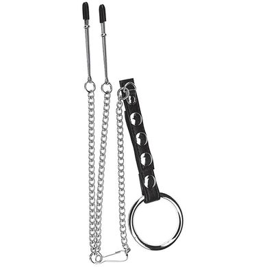Cockstar Cock Ring With Nipple Tweezers