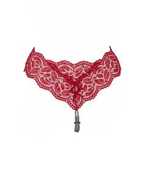 EBONY YOUR NIGHT Zwei schwarz eingefrbte Ketten, Spitze rot