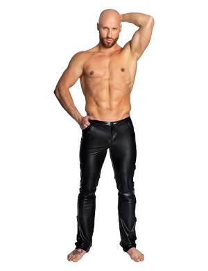 Lange Hose mit Lackeinstzen
