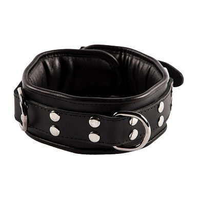 DeLuxe Leder Halsfessel - SCHMAL schwarz