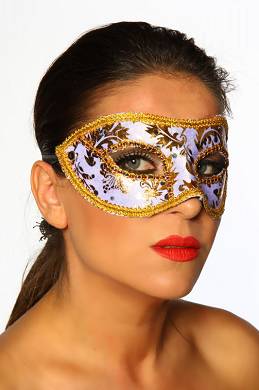 Maske floral Gold/Wei