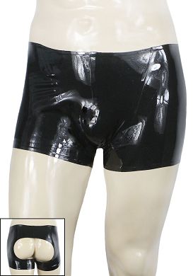 Herren Latex-Short Po-frei black