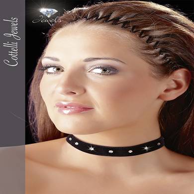 Samt Halsband mit kleinem Klettverschluss