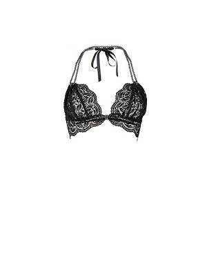 EBONY BEGOS Triangel-BH mit schwarzen Perlen (B/C) schwarz