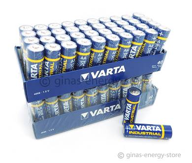 100 x Varta Batterie Industrial AA - 4006 - LR06 - Mignon 1,5V im Folienpack