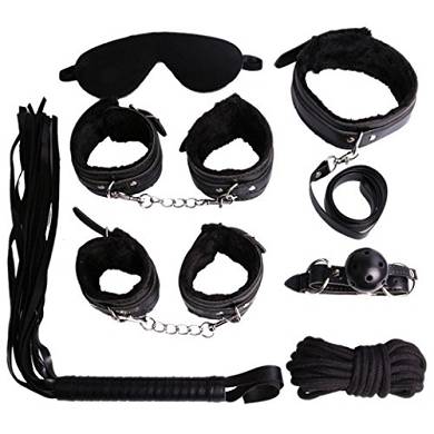 ZICI Sex Werkzeuge 7 Stücke Bondage-Sets Fetisch Seil Ball Maske Handcuff Peitsche Se
