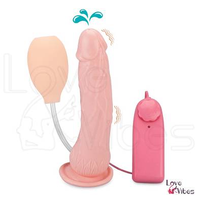 Spritzdildo mit Saugfu und Vibration