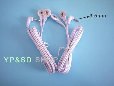 2 Elektrodenkabel 3.5mm Steck für TENS EMS Geräte 2in1 Druckknopfverbindung 1.5m