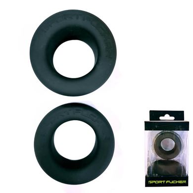 SportFucker Soft Silicone Nutt Job Set black - Ballstretcher + Cockring