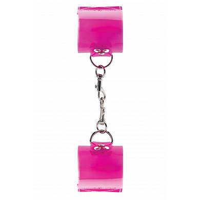 Transparente Handfesseln in Pink