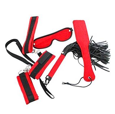 SUMERSHA SM Leder Erwachsene Sex Produkte Fetisch Bondage Set - Handschellen Augenbinde Ha