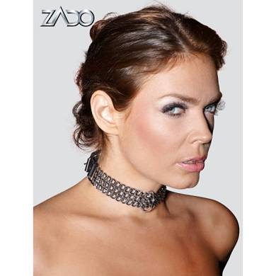Halsband aus Leder mit Ketten