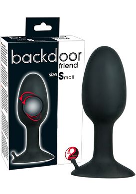 9 x 2,8 cm Buttplug Backdoor Friend Small Silikon black