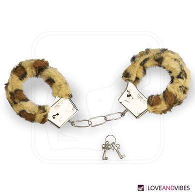 Plüsch-Handschellen Leopard