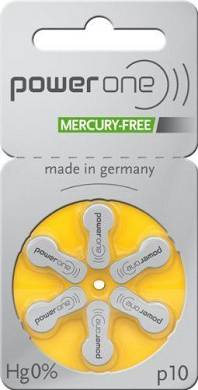 30 od.60x Powerone Hörgerätebatterien Mercury Free Typ p10