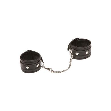Leder Hand-Fesseln schwarz mit Kette