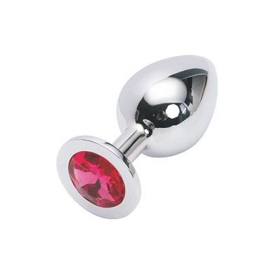 XL 40mm Edelstahl Anal Plug Buttplug extra schwer 357g mit Kristall rot