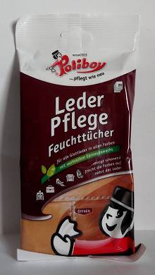 Poliboy Leder Pflege Feuchttcher -  20 Tcher, Reinigungstcher