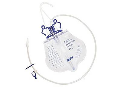 Care Flow - Geschlossenes Urindrainagesystem - inkl. Zwillingshalter. Belüftungsfilte