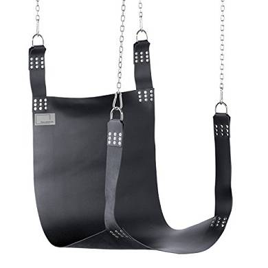 Liebesschaukel blau/schwarz Slingmatte - Leder Sling -