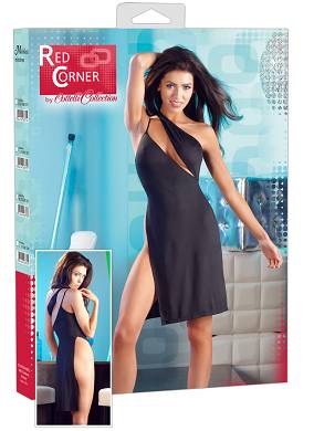 Schwarzes One-Shoulder-Kleid