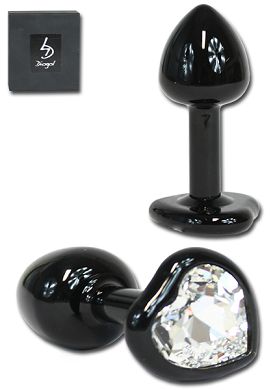 8 x 3 cm Plug Alu-light black SWAROVSKI Crystal Heart