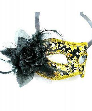 Maske schwarz/gold