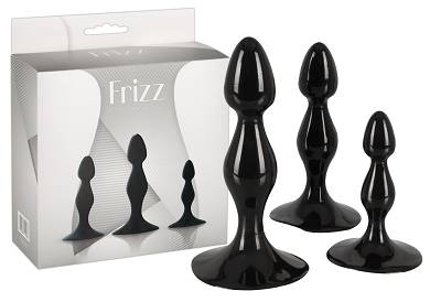 Butt Plug Set, 3 gren, mit Saugfu