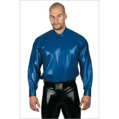 Latex Hemd mit Kragen, langer Arm, weit