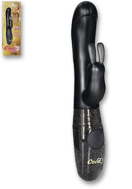 22 x 3 cm Coco licious Love Bunny black Vibrator