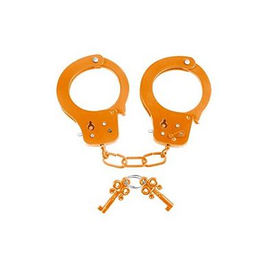 Neon by Pipedream Fun Cuffs - Metall Handschellen mit Schnellentriegelungstaste - orange