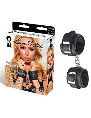 LUX FETISH Faux Fur Unisex Leatherette Cuffs