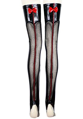 Latex Stulpen schwarz/rot